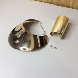 Statement Gold Choker and Earring Set Bracelet-Perfect To Elevate Party Look.